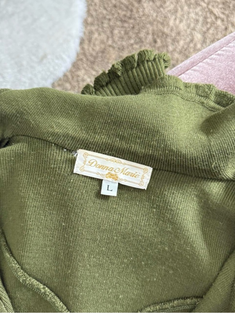 dainty whimsical prairie fairy grunge moss green knit peter pan collar cardigan - Picture 5 of 5